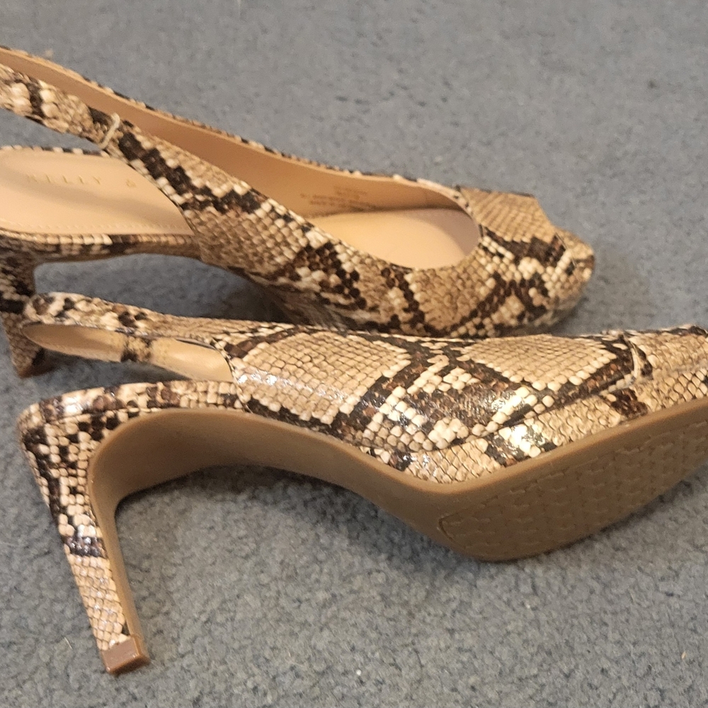 Women's Snakeskin Slingback Heels